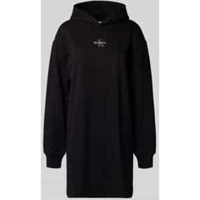 Calvin Klein Long Sleeve Monologo Premium Dress Black Size: XS | Maxi Dresses Outlet | Dames | Zwart