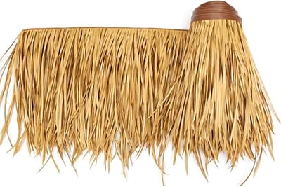Kunstmatig rieten dak - Stro bedekking - Tuin decoratie - Weerbestendig materiaal - 05x1m tot 06x10m - Natuurlijk geel