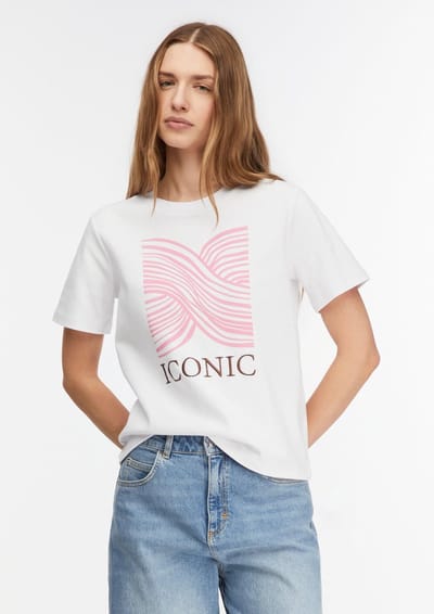 T-shirt met klassieke pasvorm voor vrouwen COMMA Phones Off