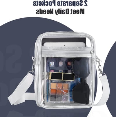 Duidelijke Crossbody Tas met Verstelbare Schouderband voor Concerten, Festivals en Sportevenementen