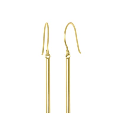 Lucardi Dames Oorbellen bar 2cm - Oorbellen - Cadeau - 14 Karaat Goud - Geelgoud