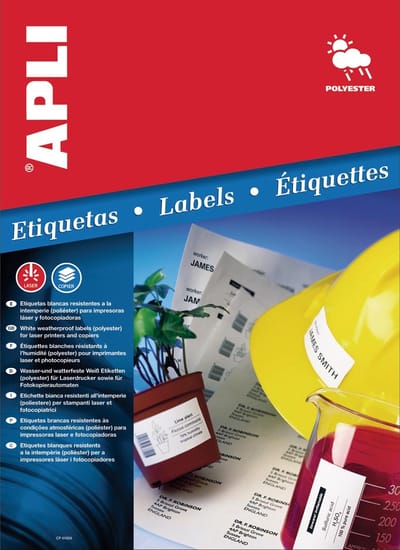 Apli Weerbestendige etiketten formaat 646 x 338 mm (b x h) 480 stuks 24 per blad doos van 20 blad