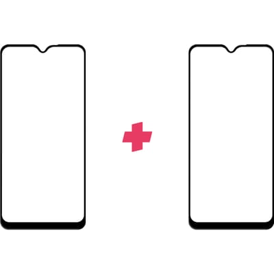 DuoPack: Samsung Galaxy A20s screenprotector gehard glas Edge to Edge