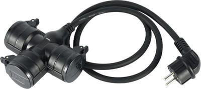 Bouwplaats Verlengkabel 1M - Rubberen Kabel H07RN-F3G1.5 - 3-Weg Koppeling IP44 - Buitengebruik