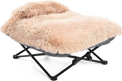 Napzzz Honden en kattenmand Ligstoel Fuzzle met Kussen - Beige 72 x 72 x18 cm