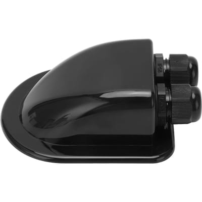 Presse-étoupe solaire Double Entrée de Câble IP68 Étanche ABS Boîtier de Montage Accessoire pour RV Yacht Noir