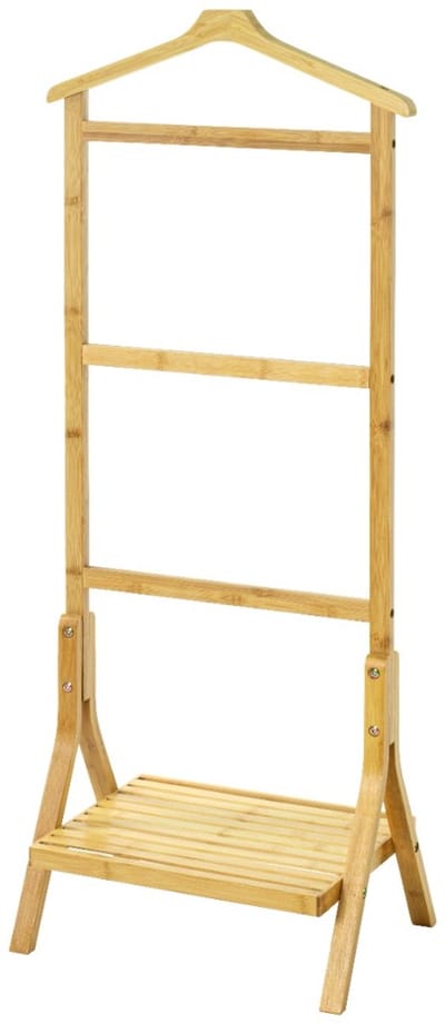 Dressboy – Natuurlijk bamboe – Met extra plankje – 46 cm breed, 28 cm diep, 115 cm hoog
