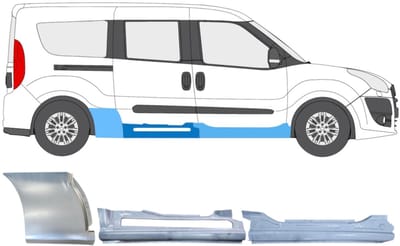 Reparatiepaneel set voor Fiat Doblo 2010-2022 / Rechts