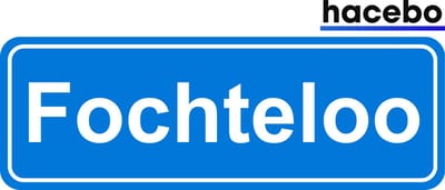 Hacebo - Plaatsnaam Sticker - 29x10 CM - Fochteloo sticker - Verkeersborden sticker - grappige cadeaus - Fochteloo