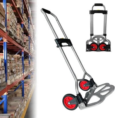 Inklapbare Steekwagen Staal - 60 kg Draagkracht - Verstelbare Handwagen voor Bagage & Transport