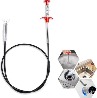 160 CM Flexibele Sterke Drain Unblocker - Snake Grabber - Badkamer en Keuken Ontstopper Tool - Zwarte Haarverwijderaar
