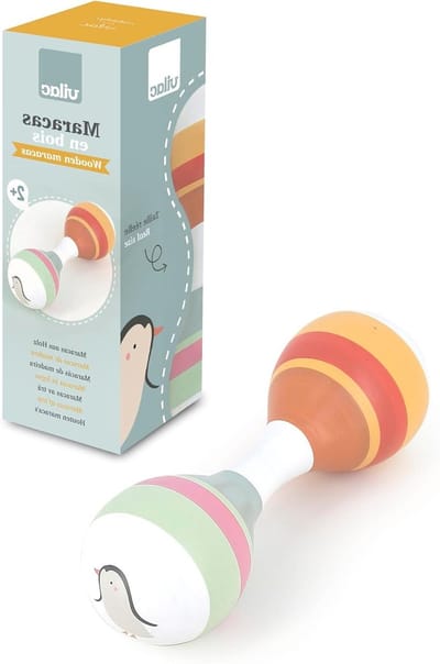Houten Maracas - Muziek Speelgoed - Muzikaal Ontwaken - Ontwerp Sarah Betz - 145 cm - Multicolor