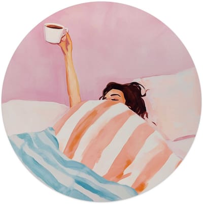 Glasschilderij Koffie in bed - Ø 50 - Glas - REINDERS