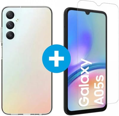 Schokbestendig Hoesje Geschikt voor de Samsung Galaxy A05S - Shockproof Back Cover Transparant - Doorzichtige Case met Gratis 9H Tempered Glass Screen Protector