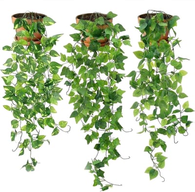 3 Stuks Nepplanten voor Binnen en Buiten, Realistische Klimop Decoratie voor Muur en Plank, Groene Kunstplanten voor Thuisdecoratie