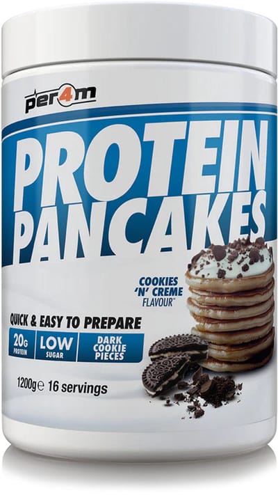 PER4M Protein Pancakes Cookies & Cream – Eiwitrijke Pannenkoekenmix – 20 g Eiwit per Portie – Snel & Makkelijk Gezond Ontbijt of Snack – 1200g - Cookies & Cream