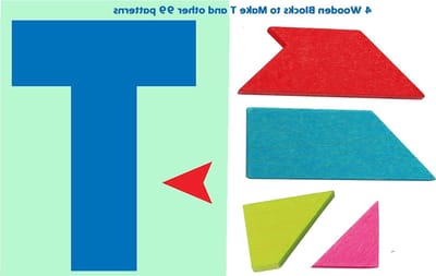 Houten Tangram T Puzzel - Geometrische Vormen Montessori Speelgoed - Hersenen Trainen - 100 Patronen Inbegrepen - Groot Formaat