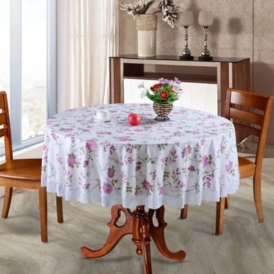 Grote ronde tafel PVC tafelkleed Waterdicht Oliebestendig Schroeibestendig Geen wassen Kant Bedrukt patroon Diameter:150cm gray