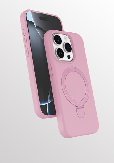 Hoesje Geschikt voor iPhone 15 Pro hoesje zacht siliconen Licht Roze - Liquid Backcover ring hoesje Geschikt voor Magsafe