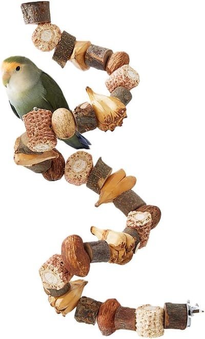 Vogel Foerageerspeelgoed - Knaagspel Vogels - Stimuleert Natuurlijk Gedrag - Veilig Natuurlijk Materiaal - 18.9L x 14.4B cm - Niet gespecificeerd