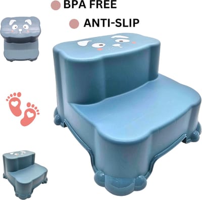 Opstapje Kinderen - Kindertrapje - 2 Treden - WC/Toilet krukje of opstapje - Blauw
