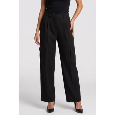GUESS  Eco Matea Perfect Cargo Jet Black A996 Taglia: XS | Pantaloni da completo Outlet | Donna | Nero