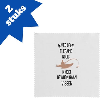 Akyol - ik heb geen therapie nodig ik moet gewoon gaan vissen brillendoekjes - Quotes - geen therapie nodig - vissen - grappige tekst - quotes - verjaardagscadeau - verjaardag - cadeau - kado - geschenk - gift - 17,8 bij 17,8 cm - 2 stuks