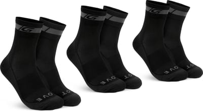 GripGrab - Merino Regular Cut 3PACK Fietssokken 3 Paar Wieler Sokken - Zwart - Unisex - Maat S (38-41)