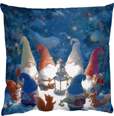 Sierkussens - Kussentjes Woonkamer - 50x50 cm - Winter - Gnooms - Eekhoorns - Meerkleurig