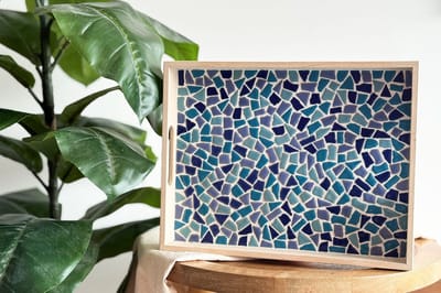 Little Creations DIY pakket - Mozaïek dienblad blauw - Hobbypakket volwassenen - Knutselpakket voor volwassenen - mozaiek pakket