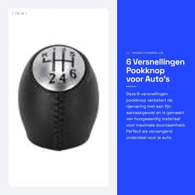 Dailygoods- Pookknop 6 Versnellingen - Hoogwaardig Materiaal - Slijtvast - Anti-corrosie - Eenvoudige Installatie - Betere Rijervaring - Versnellingspook