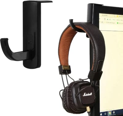 Koptelefoon Houder | Headset Houder | Standaard | Monitor Houder | Zelfklevend | ZWART