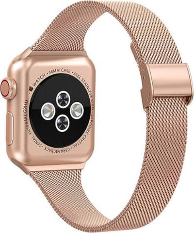 Scoby - Horlogebandje - Smartwatch Band - Geschikt voor Apple Watch Series 1/2/3/4/5/6/SE - Magnetische Sluiting - Stijlvol - Elegant - 38/40 MM - Rosegoud