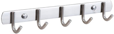 Dailygoods- Haak Frame 5 Haken - Kledinghaak - Wandhaak - Badjas Haak - Handdoek Haak - Sleutelhanger - Roestvrij Staal