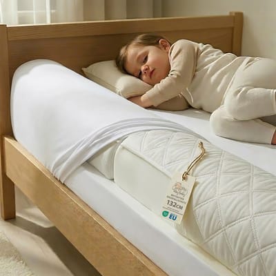 Opvouwbare bedhek, Valbeveiliging – 132 cm Baby Reisvalbescherming Bedkantbescherming voor Kinderbed Kinder Valbeveiliging Bedrol Schuim Bescherming Tegen Vallen Oeko-Tex
