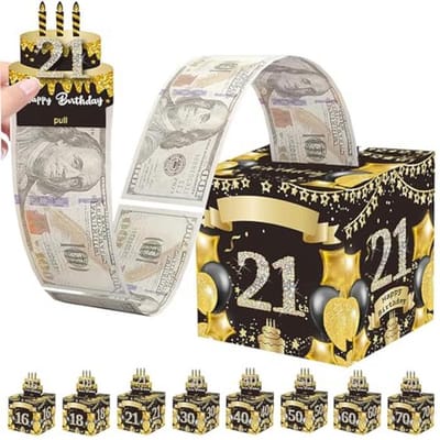Geldbox voor 21e Verjaardag - Grappige Cadeau Box voor Geldpresentaties