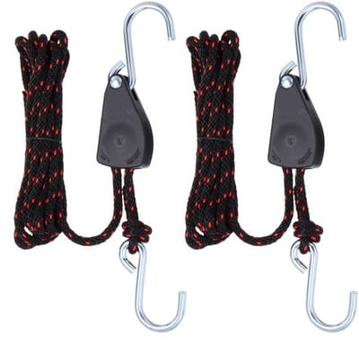 2x Lashing Straps 1/4 Inch x 30m - Zware Duurzaam Kayak Touw - Roestvrije Haak en Verstelbaar