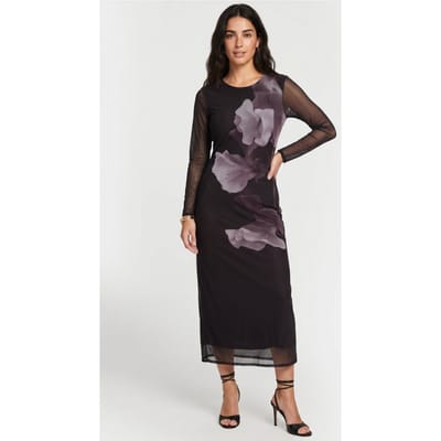 & Other Stories St Zed Mesh Dress Black Maat: S | Midi Jurken Outlet | Dames | Zwart