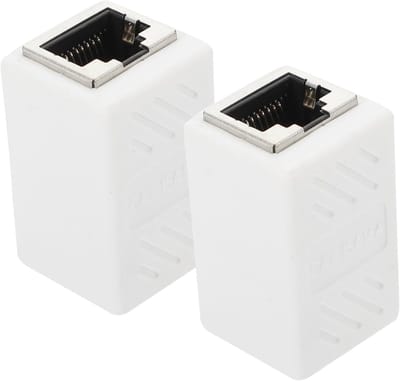 Netwerkkabel Connector - Ethernet Koppeling - Netwerk Uitbreiding - Duurzaam ABS Zinklegering - 3.5x6x2 cm - Wit