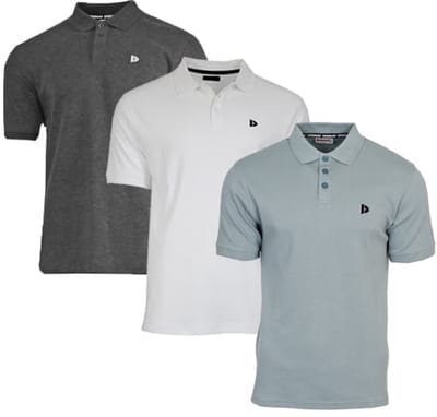 3-Pack Donnay - Polo (Noah) - Sportpolo - Heren - Charcoal/White/Granite Green (774) - maat XXL