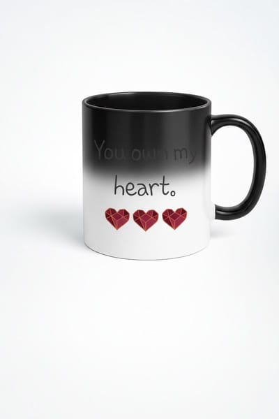 Magische Mok "You Own My Heart" met Pixel Hartjes - Kleurveranderend Gamer Cadeau