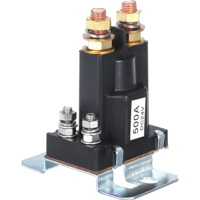 Moteur portatif de chariot élévateur d'isolateur de double cellules de relais de courant continu de grand courant de 24V 500A noir