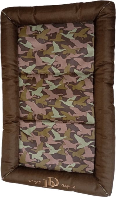 Luxe Oxford Crate Hondenbed – Bruin/Roze/Groen/Beige Camo - 86x51cm