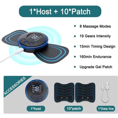 Elektrische EMS Nek Massager Mini Cervicale Rug Spier Pijnverlichting Patch Stimulator Massageador Mat Draagbaar Gel Pad Stickers Slank