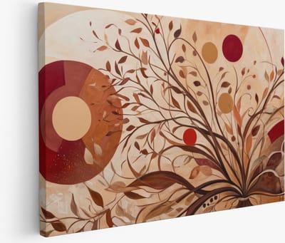 Saammp - Muurcirkel Hout - Strand En Zee - duinen - Planten - Ø 80 - Wandcirkel - Wanddecoratie Cirkel - muurdecoratie Woonkamer - Slaapkamer decoratie - Rond Schilderij