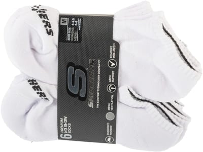Skechers 6pk Core Lowcut Md Socks, Unisex, Wit, Sokken, maat: 35-39,5
