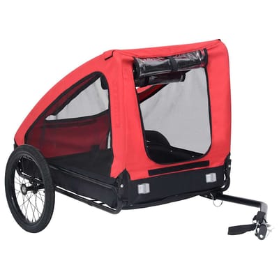 vidaXL - Hondenfietstrailer - rood - en - zwart