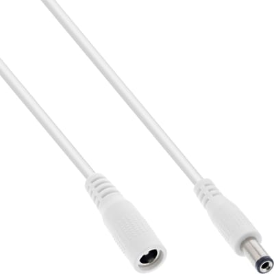 DC verlengkabel | 5,5 x 2,1mm | max. 24W | wit | 0,50 meter