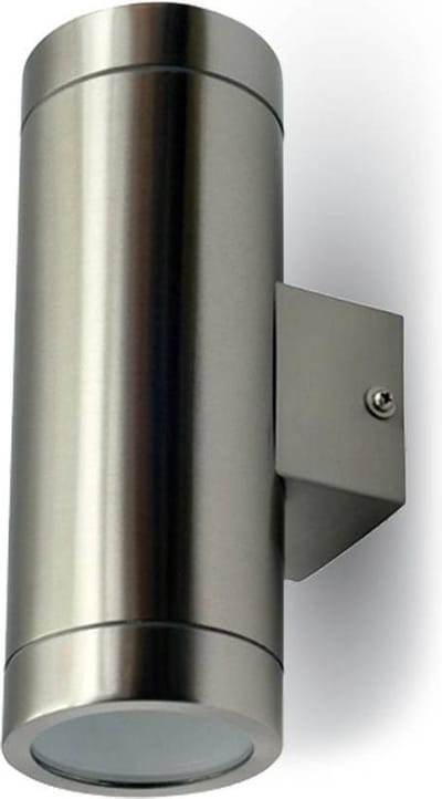 Up & Down light wand buitenlamp geborsteld RVS geschikt voor GU10 spots IP44 vochtbestendig 3 jaar garantie