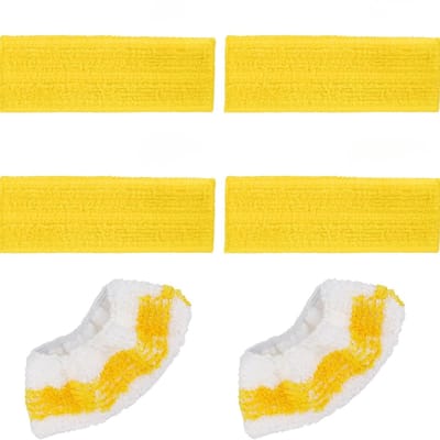 Famanu – 6 stuks vervangende microvezel doekjesset compatibel voor Kärcher SC 1 - SC 2 - SC 3 - SC 4 - SC 5 stoomreinigers - 4 bodemdüse e
